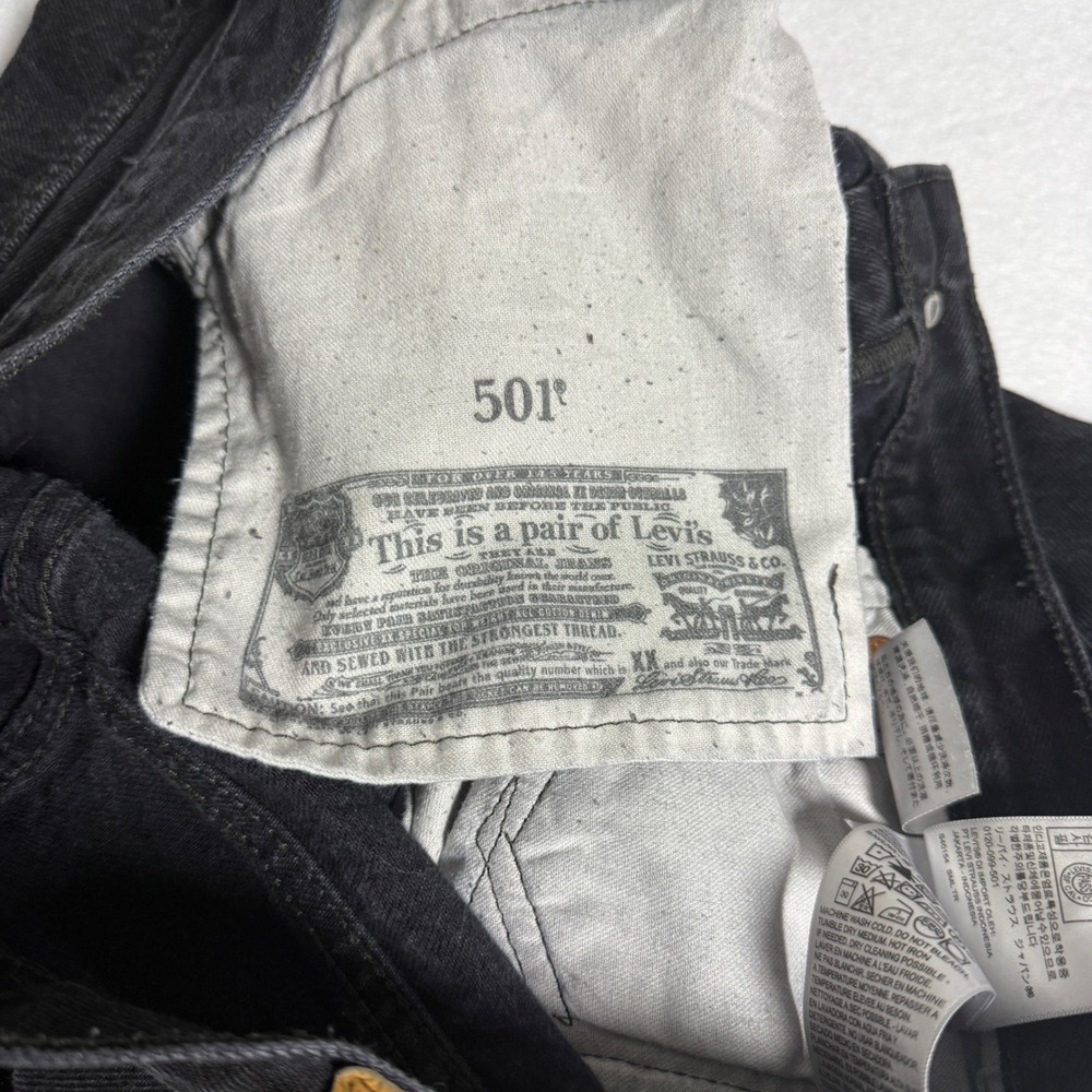 Levi's 501xx Shrink to Fit Black Straight Leg Jeans Mens 34x29 501-0660 Egypt - Picture 13 of 14